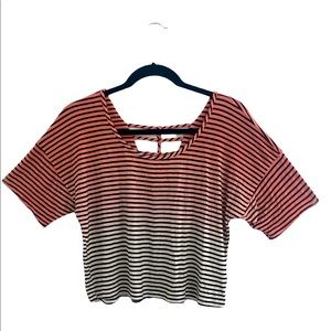 Fifty Street Stripped Multi-color Short Sleeve Top